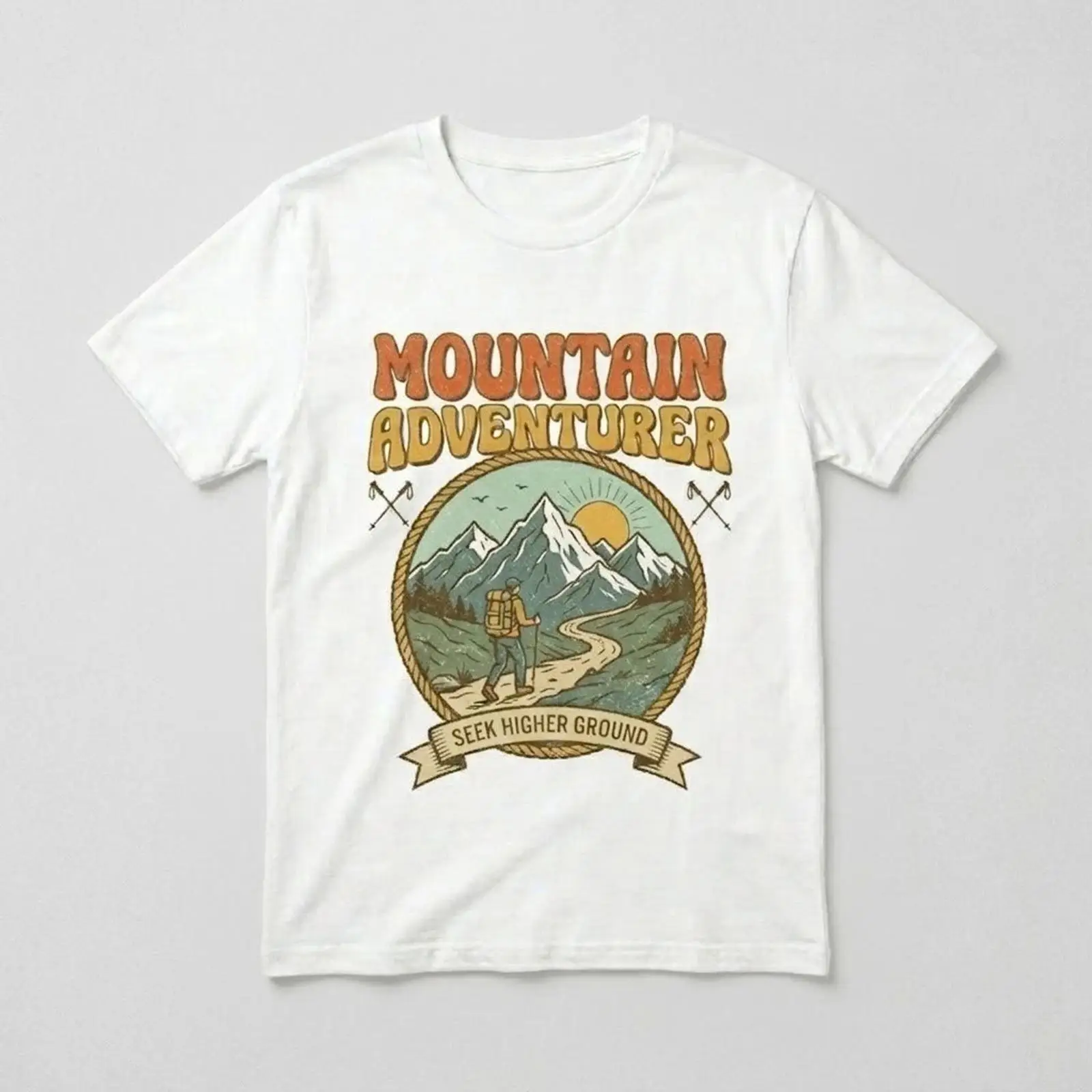 Outdoor Adventure Wear - Vintage Dağ Maceracı Tişörtü Retro Yürüyüş