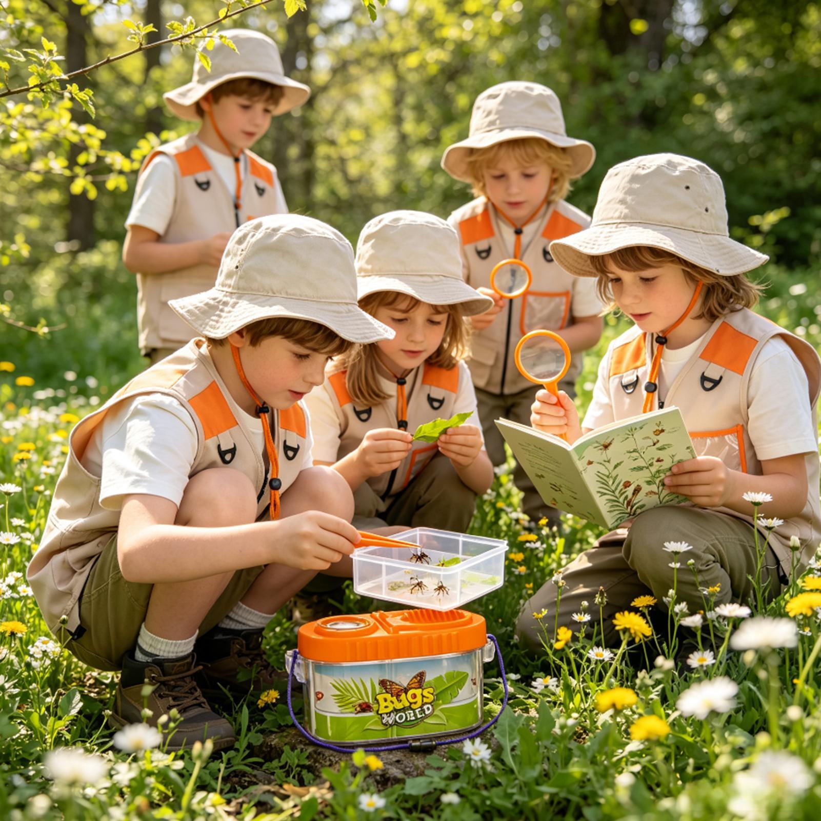 Outdoor Adventure Activities For Kids - Çocuk Macera Seti Büyüteçli Şapka Hafif